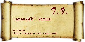 Tamaskó Vitus névjegykártya